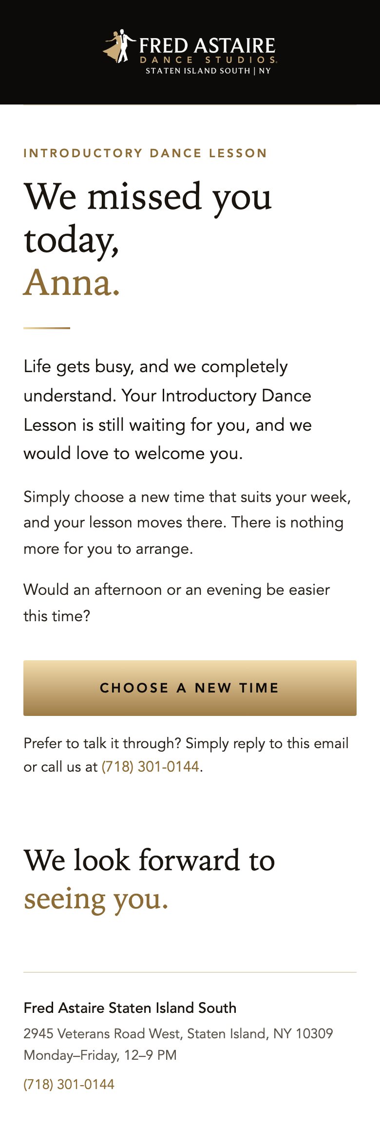 The real we-missed-you email